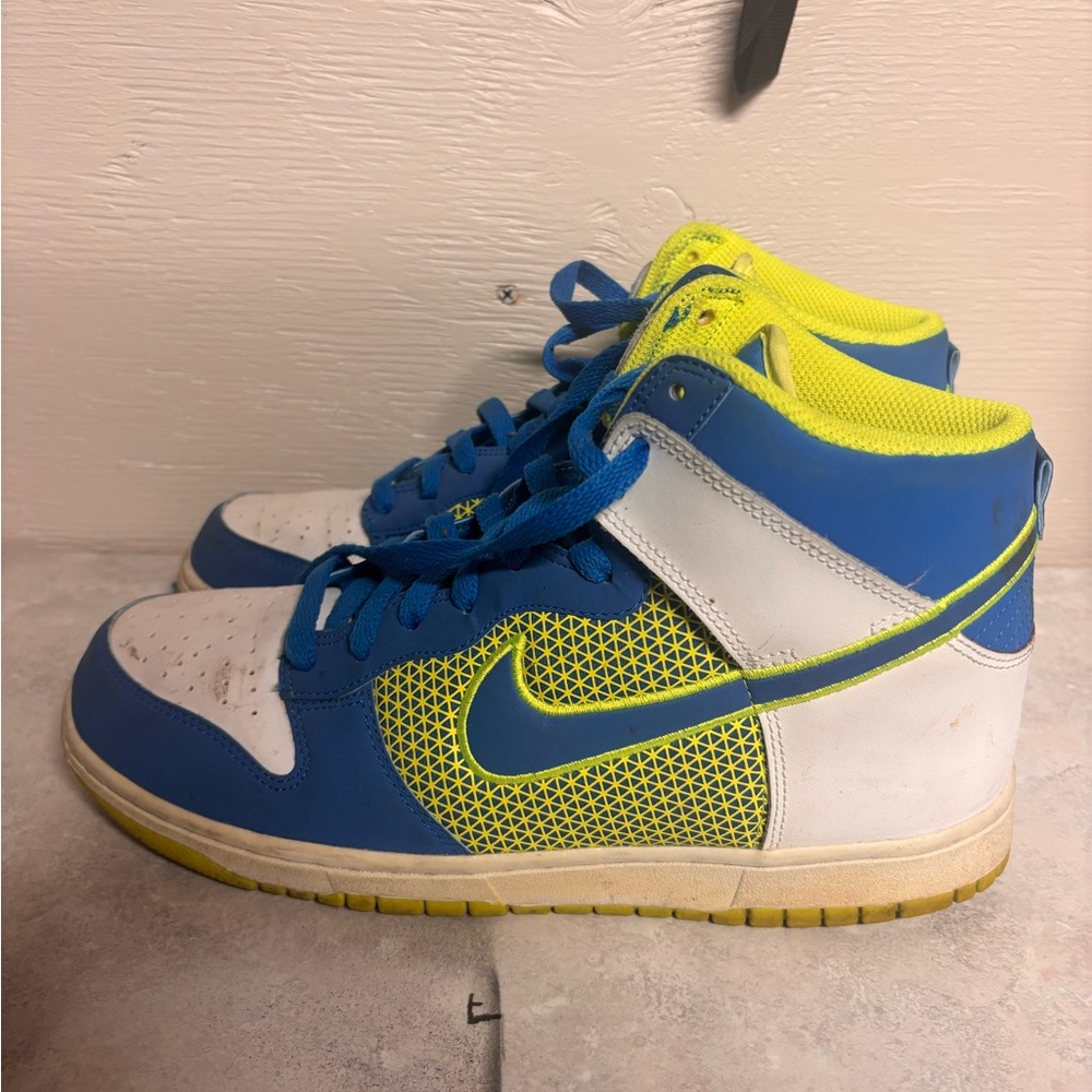 Nike Blue and Yellow High-Top Sneakers
